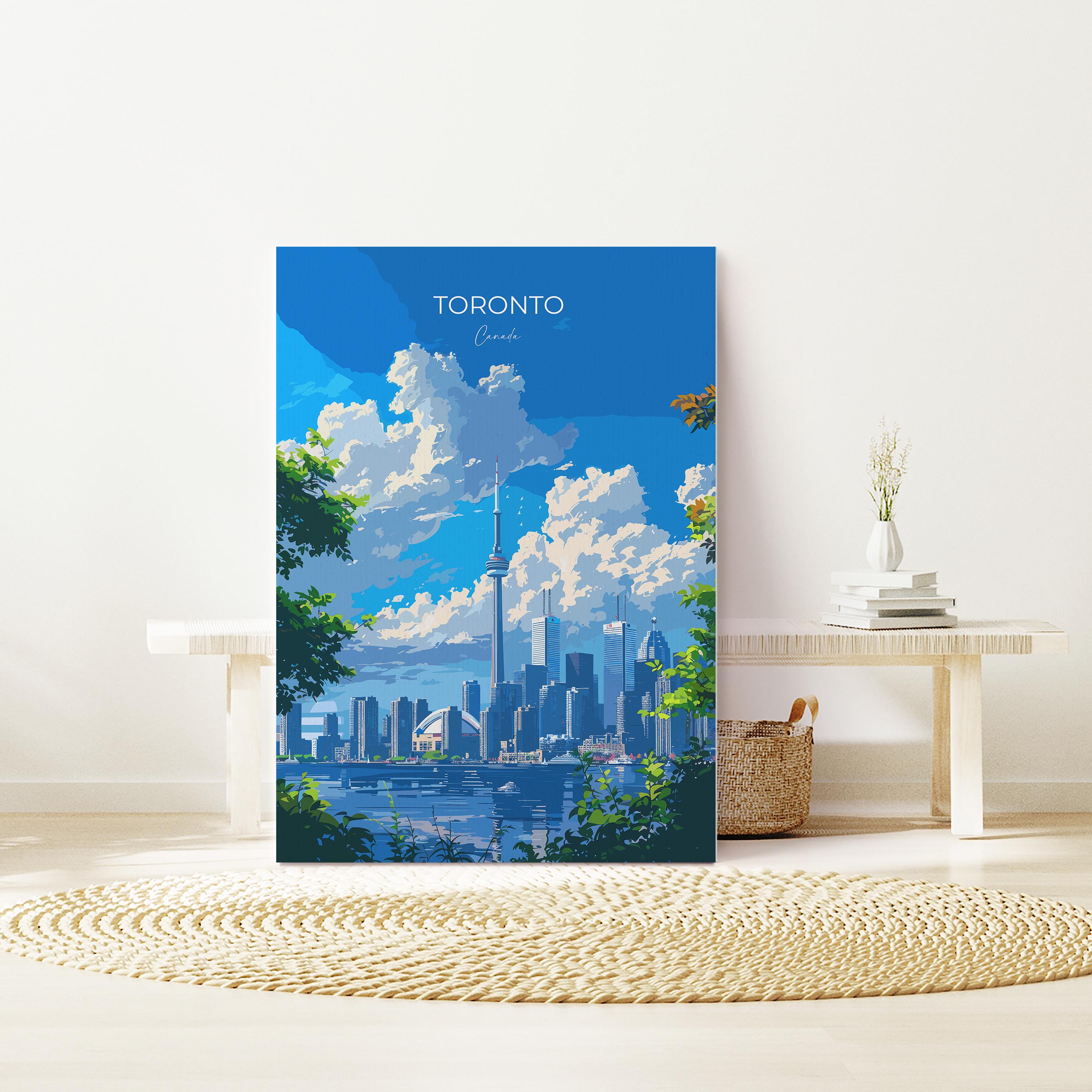 Toronto Travel Poster, Travel Print of Toronto, Canada Ontario Gift, Toronto Art Lovers Gift, Canada Gift Art, Wall Art Print NQ Media Designs