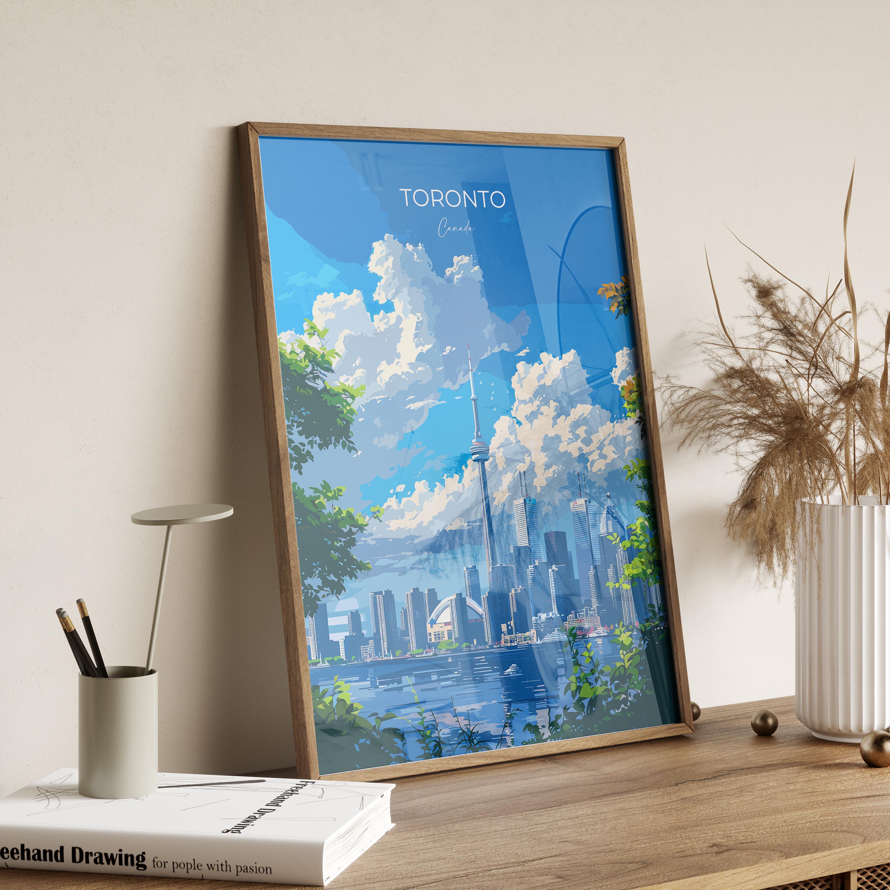 Toronto Travel Poster, Travel Print of Toronto, Canada Ontario Gift, Toronto Art Lovers Gift, Canada Gift Art, Wall Art Print NQ Media Designs