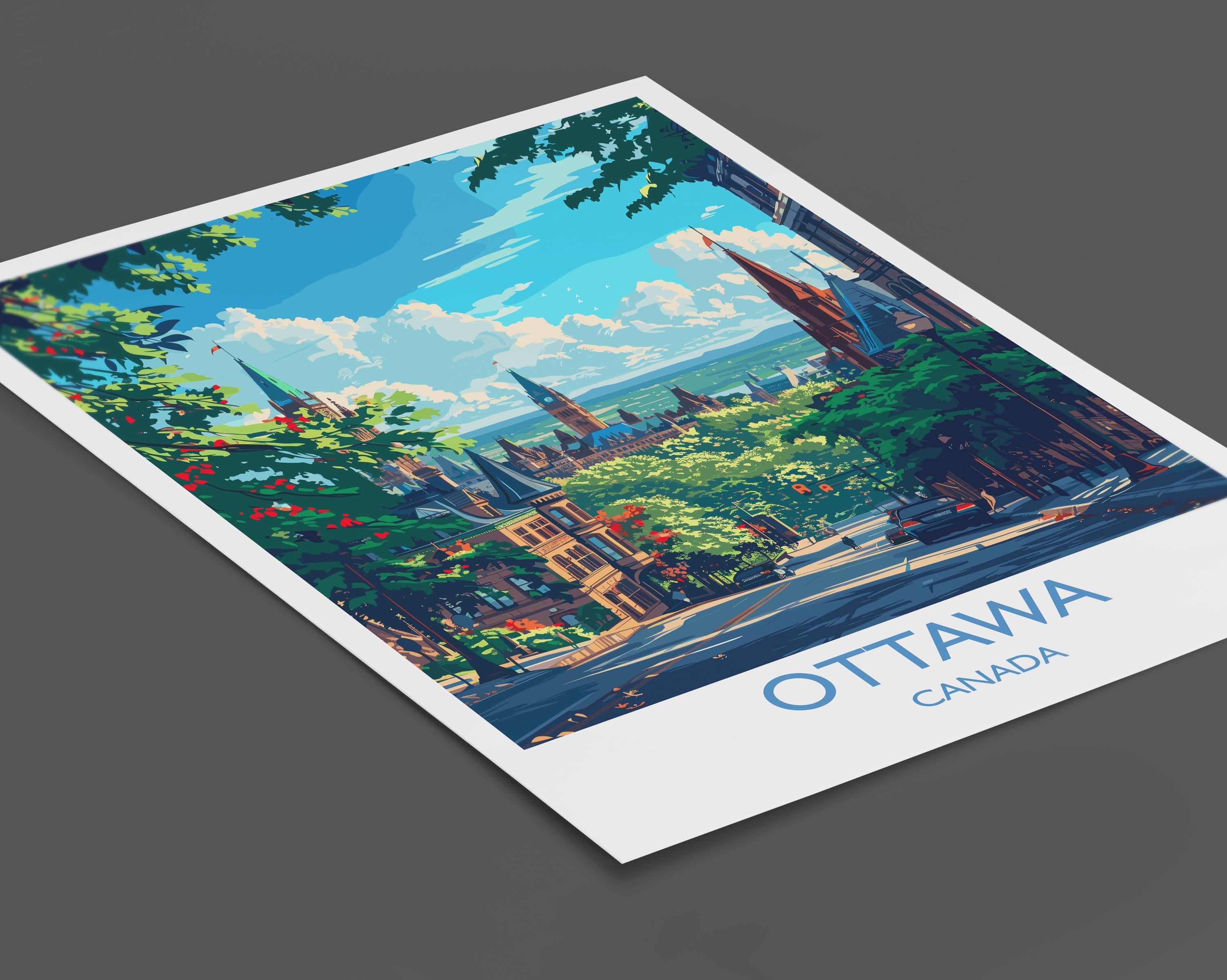Ottawa Travel Print, Travel Poster of Ottawa , Canada Ontario Gift, Ottawa Art Lovers Gift, Canada Gift Art, Wall Art Print NQ Media Designs