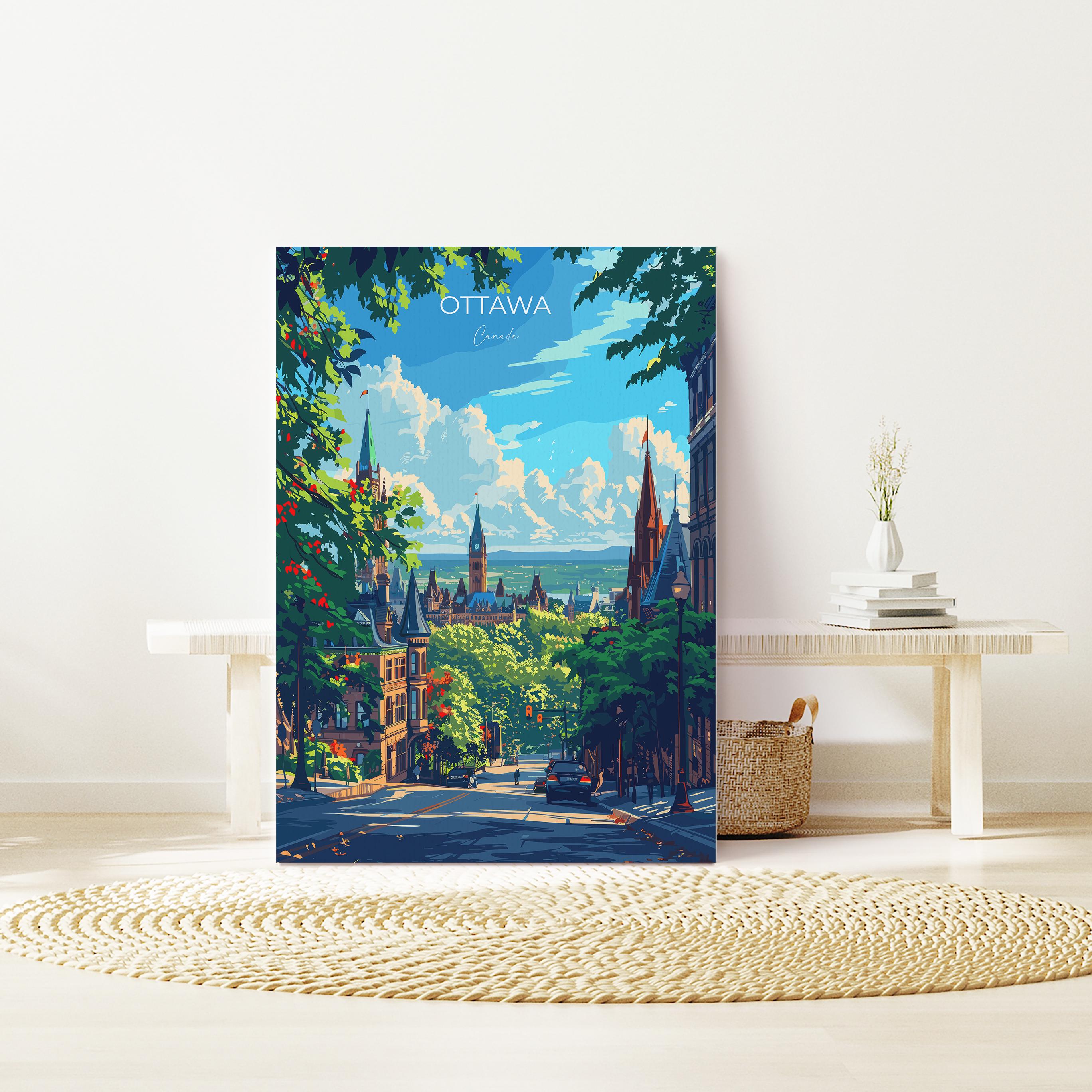 Ottawa Travel Poster, Travel Print of Ottawa , Canada Ontario Gift, Ottawa Art Lovers Gift, Canada Gift Art, Wall Art Print NQ Media Designs