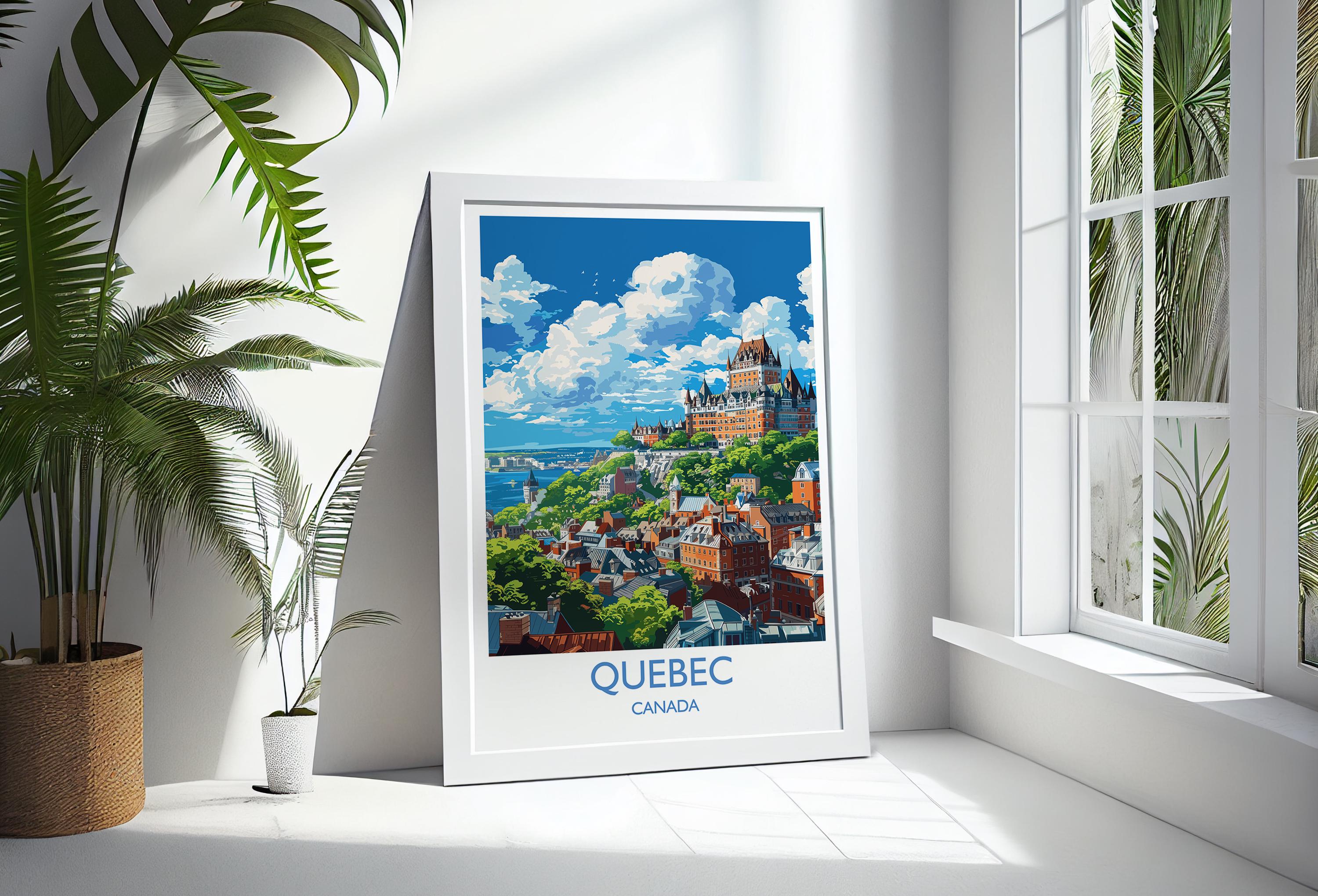 Quebec Travel Print, Travel Poster of Quebec , Canada Quebec City Gift, Quebec Art Lovers Gift, Canada Gift Art, Wall Art Print NQ Media Designs