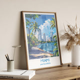Miami Travel Print Wall Art, Travel Poster of Miami, Miami Art Lovers Gift, USA Art Gift NQ Media Designs