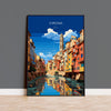 Girona Travel Poster, Travel Print of Girona, Spain Poster, Girona Art Lovers Gift, Spain Wall Art NQ Media Designs