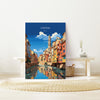 Girona Travel Poster, Travel Print of Girona, Spain Poster, Girona Art Lovers Gift, Spain Wall Art