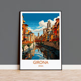 Girona Travel Print, Travel Poster of Girona, Spain Poster, Girona Wall Art Lovers Gift, Spain Art NQ Media Designs