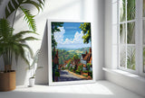 Dorking Travel Poster, Travel Print of Dorking, Surrey Poster, Dorking Art Gift, London Art Lovers UK Travel Gift NQ Media Designs