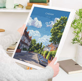Cheam Travel Poster, Travel Print of Cheam, Surrey Poster, Cheam Art Gift, London Art Lovers UK Travel Gift NQ Media Designs
