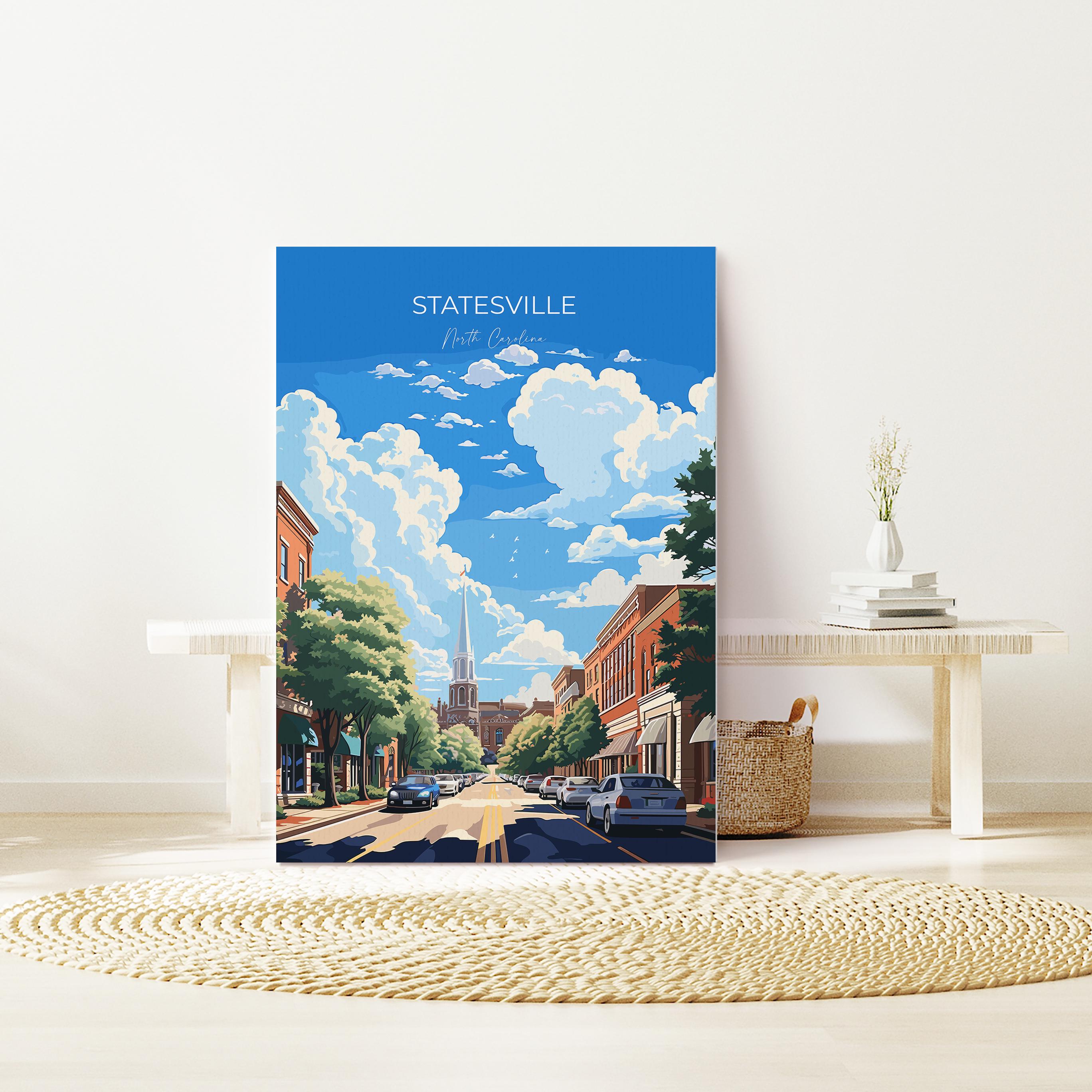 Statesville Travel Poster Wall Art, Travel Print of Statesville, Statesville Art Lovers Gift, North Carolina USA Art Gift NQ Media Designs