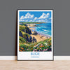 Bude Travel Print, Travel Poster of Bude, England, Cornwall Art, Bude Art Lovers Gift, Wall Art Print NQ Media Designs