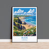 Bude Travel Print, Travel Poster of Bude, England, Cornwall Art, Bude Art Lovers Gift, Wall Art Print