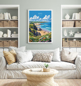 Bude Travel Poster, Travel Print of Bude, England, Cornwall Art, Bude Art Lovers Gift, Wall Art Print NQ Media Designs