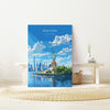 New York Travel Poster Wall Art, Travel Print of New York Manhattan, Statue of Liberty New York Art Lovers Gift, USA Art Gift