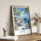 Belize Travel Print, Travel Poster of Belize, Central America Poster, Belize Wall Art Lovers Gift NQ Media Designs