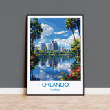 Orlando Travel Print, Travel Poster of Orlando, Orlando Art lovers Gift,Florida Art Gift,USA Wall Art Print NQ Media Designs