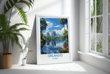 Orlando Travel Print, Travel Poster of Orlando, Orlando Art lovers Gift,Florida Art Gift,USA Wall Art Print NQ Media Designs