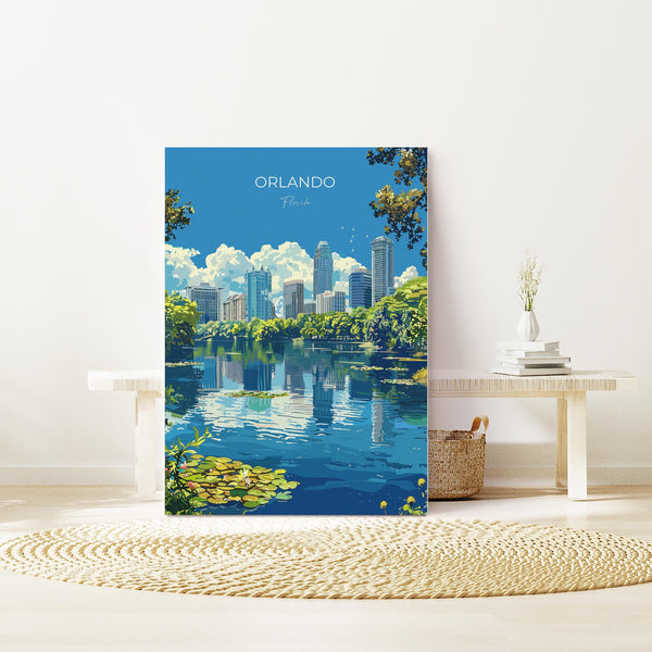 Orlando Travel Poster, Travel Print of Orlando, Orlando Art lovers Gift,Florida Art Gift,USA Wall Art Print