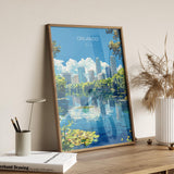 Orlando Travel Poster, Travel Print of Orlando, Orlando Art lovers Gift,Florida Art Gift,USA Wall Art Print NQ Media Designs