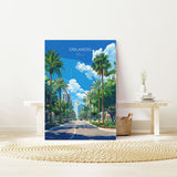 Orlando Travel Poster, Travel Print of Orlando, Orlando Art lovers Gift,Florida Art Gift,USA Wall Art Print NQ Media Designs