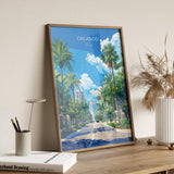 Orlando Travel Poster, Travel Print of Orlando, Orlando Art lovers Gift,Florida Art Gift,USA Wall Art Print NQ Media Designs