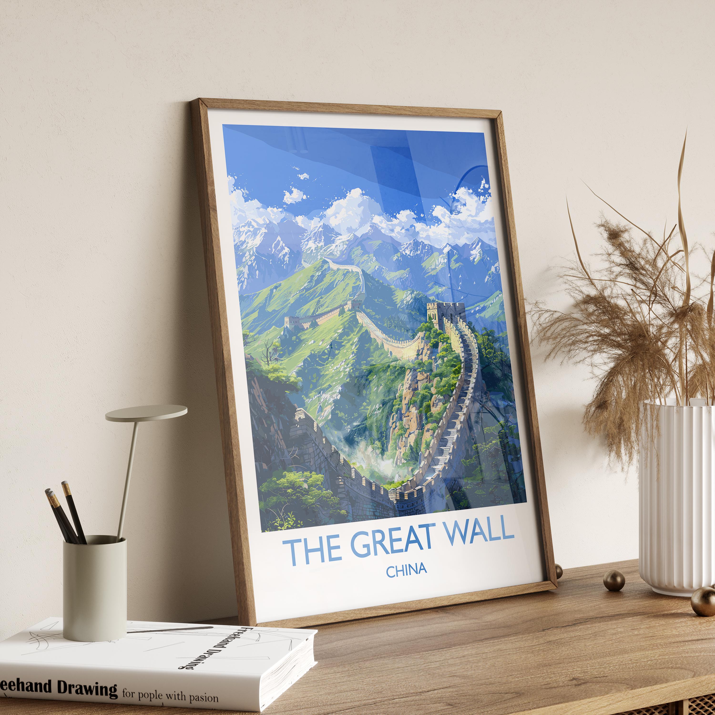 Great Wall of China Travel Print, Travel Poster of Great Wall of China, The Great Wall Art lovers Gift, China Wall Art Gift NQ Media Designs