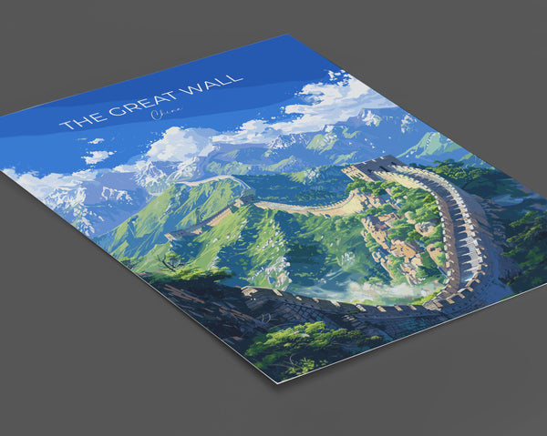 Great Wall of China Travel Poster, Travel Print of Great Wall of China, The Great Wall Art lovers Gift, China Wall Art Gift