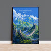 Great Wall of China Travel Poster, Travel Print of Great Wall of China, The Great Wall Art lovers Gift, China Wall Art Gift NQ Media Designs