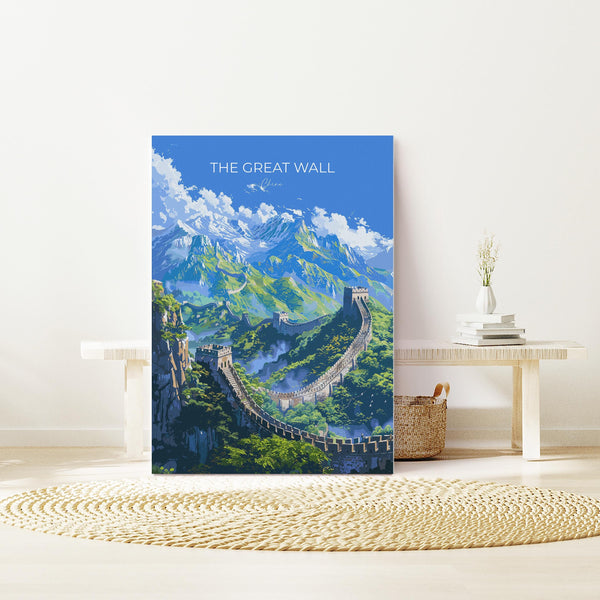 Great Wall of China Travel Poster, Travel Print of Great Wall of China, The Great Wall Art lovers Gift, China Wall Art Gift