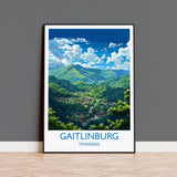 Gaitlinburg Travel Print Wall Art, Travel Poster of Gaitlinburg, Gaitlinburg Art Lovers Gift, Tennessee, USA Art Gift NQ Media Designs