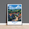 Reigate Travel Print, Travel Poster of Reigate, Surrey Poster, Reigate Art Gift, London Art Lovers UK Travel Gift