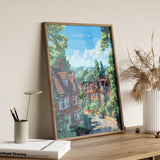 Surbiton Travel Poster, Travel Print of Surbiton, Surrey Poster, Surbiton Art Gift, London Art Lovers UK Travel Gift NQ Media Designs