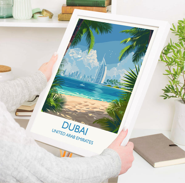 Dubai Travel Print, Travel Poster of Dubai, Dubai Art lovers Gift, UAE Wall Art Gift