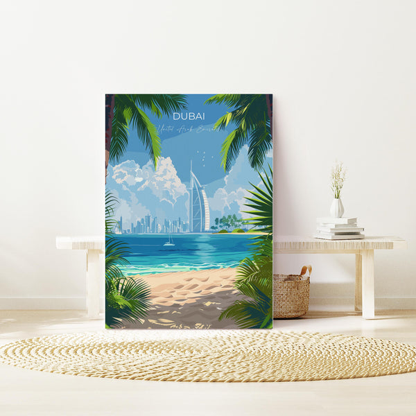 Dubai Travel Poster, Travel Print of Dubai, Dubai Art lovers Gift, UAE Wall Art Gift