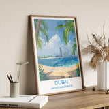 Dubai Travel Print, Travel Poster of Dubai, Dubai Art lovers Gift, UAE Wall Art Gift NQ Media Designs