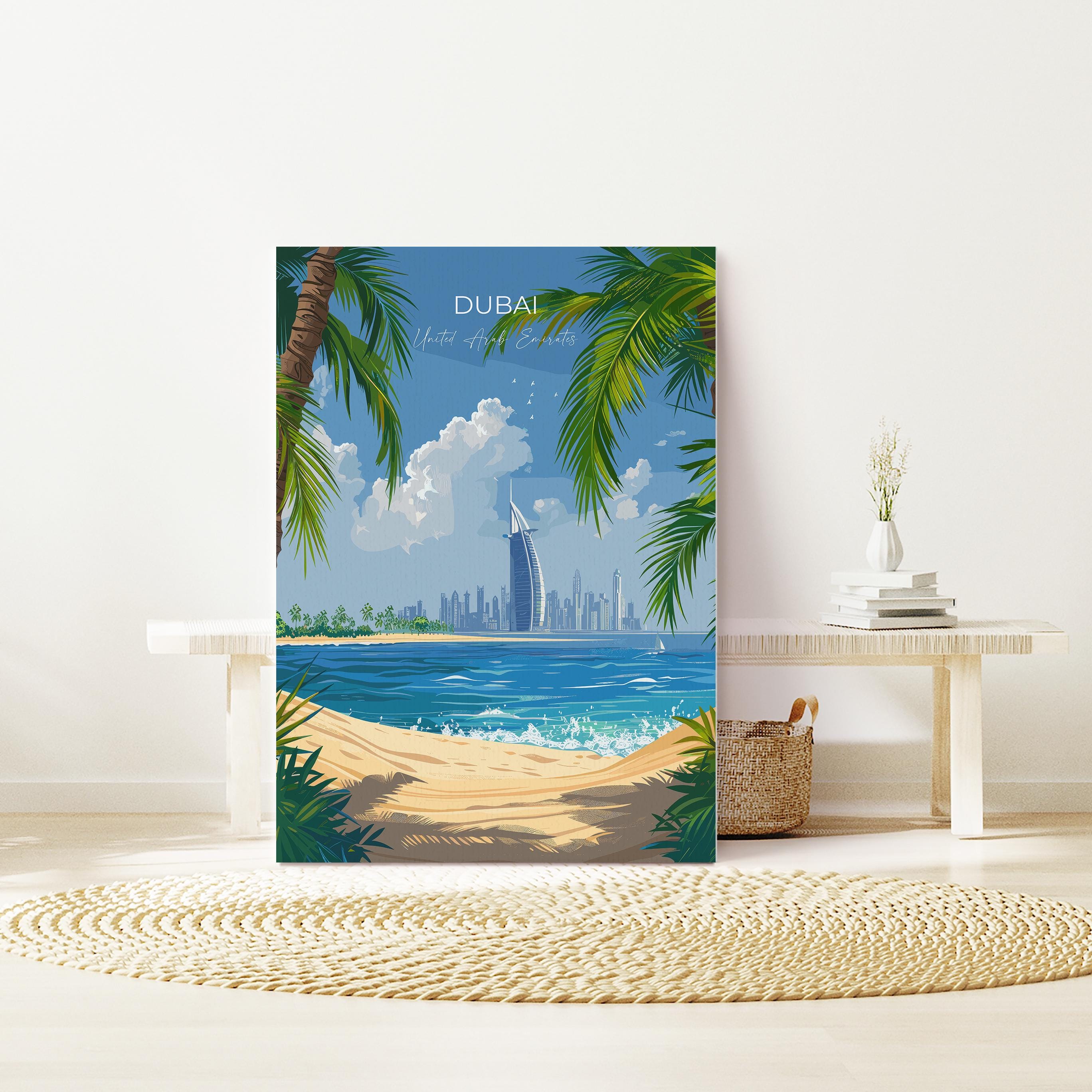 Dubai Travel Poster, Travel Print of Dubai, Dubai Art lovers Gift, UAE Wall Art Gift NQ Media Designs