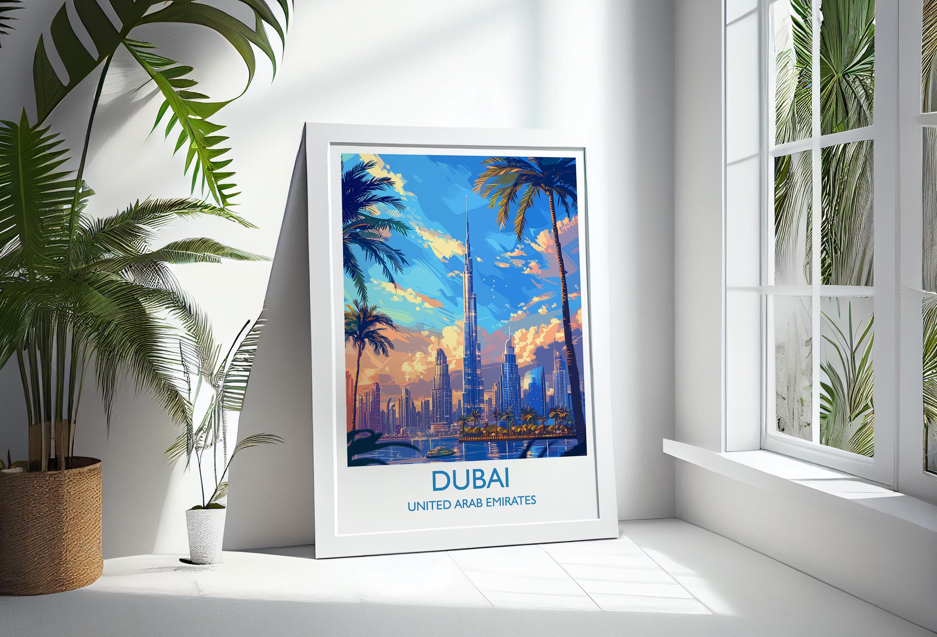 Dubai Travel Print, Travel Poster of Dubai, Dubai Art lovers Gift, UAE Wall Art Gift NQ Media Designs