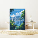 Hong Kong Travel Poster, Travel Print of Hong Kong, Hong Kong Art lovers Gift, China Wall Art Gift NQ Media Designs