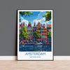 Amsterdam Travel Poster, Travel Print of Amsterdam, Netherlands, Dutch Art Lovers Gift, Wall Art Print NQ Media Designs
