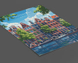 Amsterdam Travel Print, Travel Poster of Amsterdam, Netherlands, Dutch Art Lovers Gift, Wall Art Print NQ Media Designs