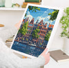 Amsterdam Travel Print, Travel Poster of Amsterdam, Netherlands, Dutch Art Lovers Gift, Wall Art Print