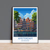Amsterdam Travel Poster, Travel Print of Amsterdam, Netherlands, Dutch Art Lovers Gift, Wall Art Print NQ Media Designs