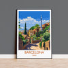 Barcelona Travel Print, Travel Poster of Barcelona, Spain Poster, Barcelona Wall Art Lovers Gift, Spain Art