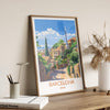Barcelona Travel Print, Travel Poster of Barcelona, Spain Poster, Barcelona Wall Art Lovers Gift, Spain Art