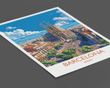 Barcelona Travel Print, Travel Poster of Barcelona, Spain Poster, Barcelona Wall Art Lovers Gift, Spain Art NQ Media Designs