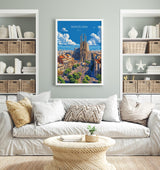 Barcelona Travel Poster, Travel Print of Barcelona, Spain Poster, Barcelona Wall Art Lovers Gift, Spain Art NQ Media Designs