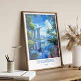 Singapore Travel Print, Travel Poster of Singapore, Singapore Wall Art Lovers Gift, Singapore Art NQ Media Designs