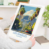 Los Angeles Travel Print, Travel Poster of Los Angeles, California, Los Angeles Art Lovers Gift, USA Gift, Wall Art Print