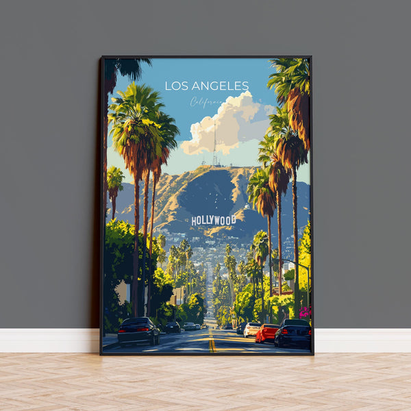Los Angeles Travel Poster, Travel Print of Los Angeles, California, Los Angeles Art Lovers Gift, USA Gift, Wall Art Print