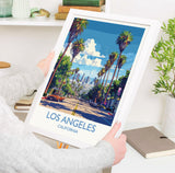 Los Angeles Travel Print, Travel Poster of Los Angeles, California, Los Angeles Art Lovers Gift, USA Gift, Wall Art Print NQ Media Designs