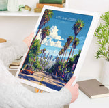 Los Angeles Travel Poster, Travel Print of Los Angeles, California, Los Angeles Art Lovers Gift, USA Gift, Wall Art Print NQ Media Designs