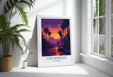 Los Angeles Travel Print, Travel Poster of Los Angeles, California, Los Angeles Art Lovers Gift, USA Gift, Wall Art Print NQ Media Designs